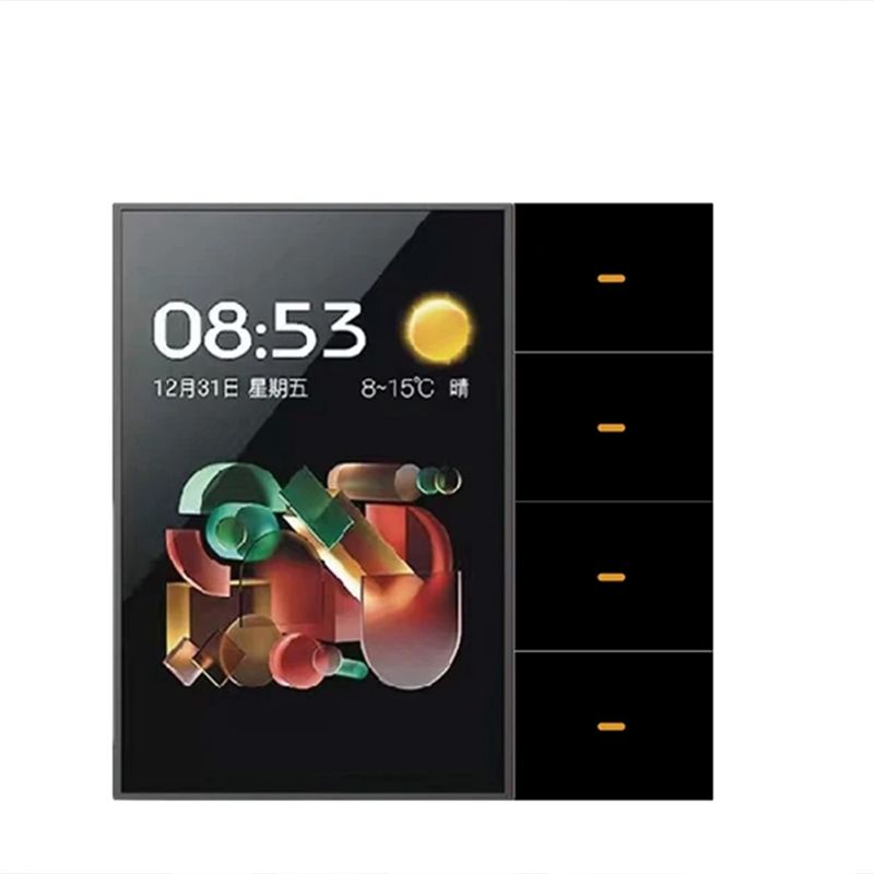 Tuya 4 Channel - AED6-Tuya Zigbee 3,5 inch slimme wandschakelaar