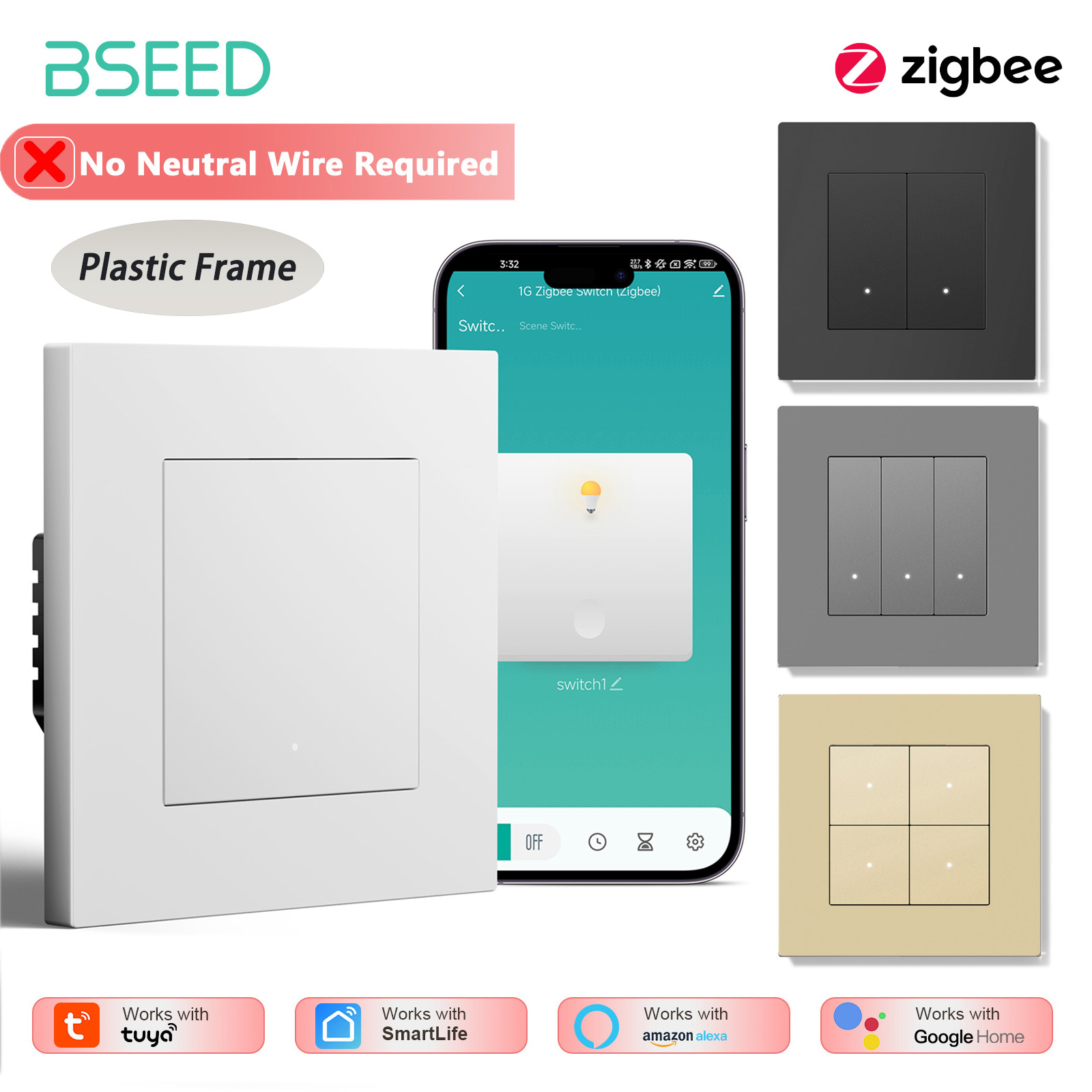 BSEED 1/2/3/4Gang Zigbee Licht - Tuya 4 Channel recensie en prijs